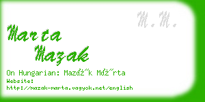 marta mazak business card